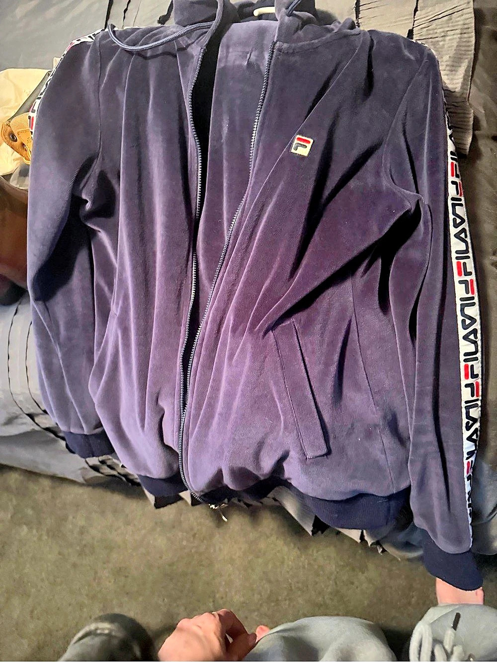 vintage limited edition Fila Velour Tracksuit Velour Track Jacket & Joggers in B